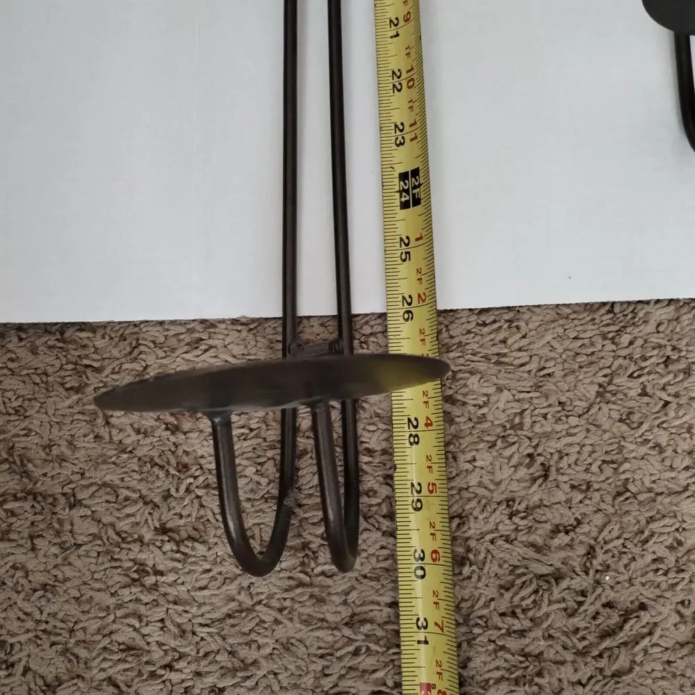 3 pc Hanging Pillar or Jar Candle holder Set Made In Mexico Sturdy Wrought Iron‎